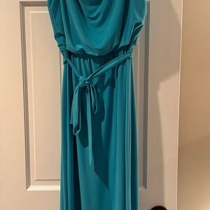 Gabby Skye Strapless Teal Dress